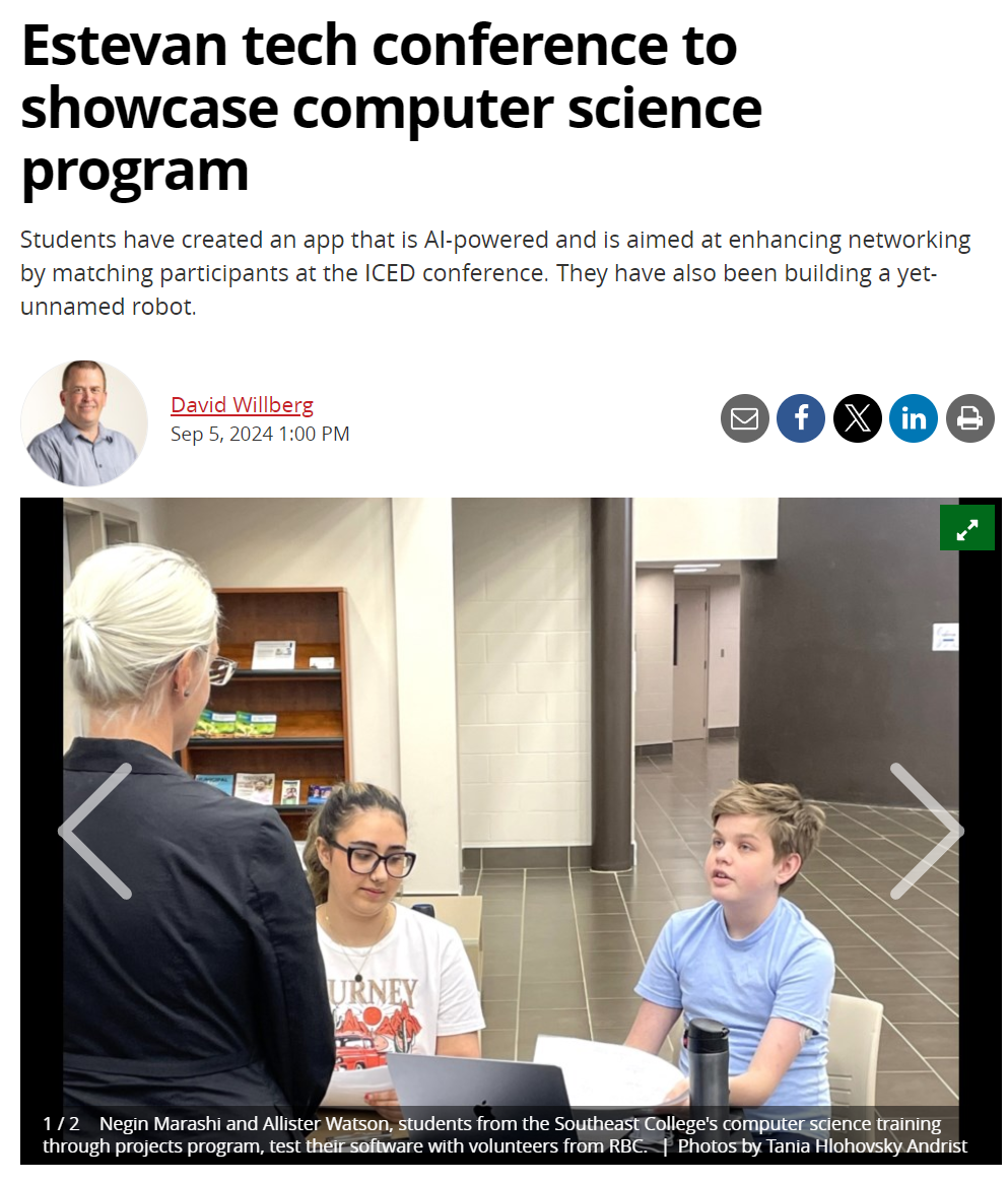 Featured image for “Estevan tech conference to showcase computer science program”