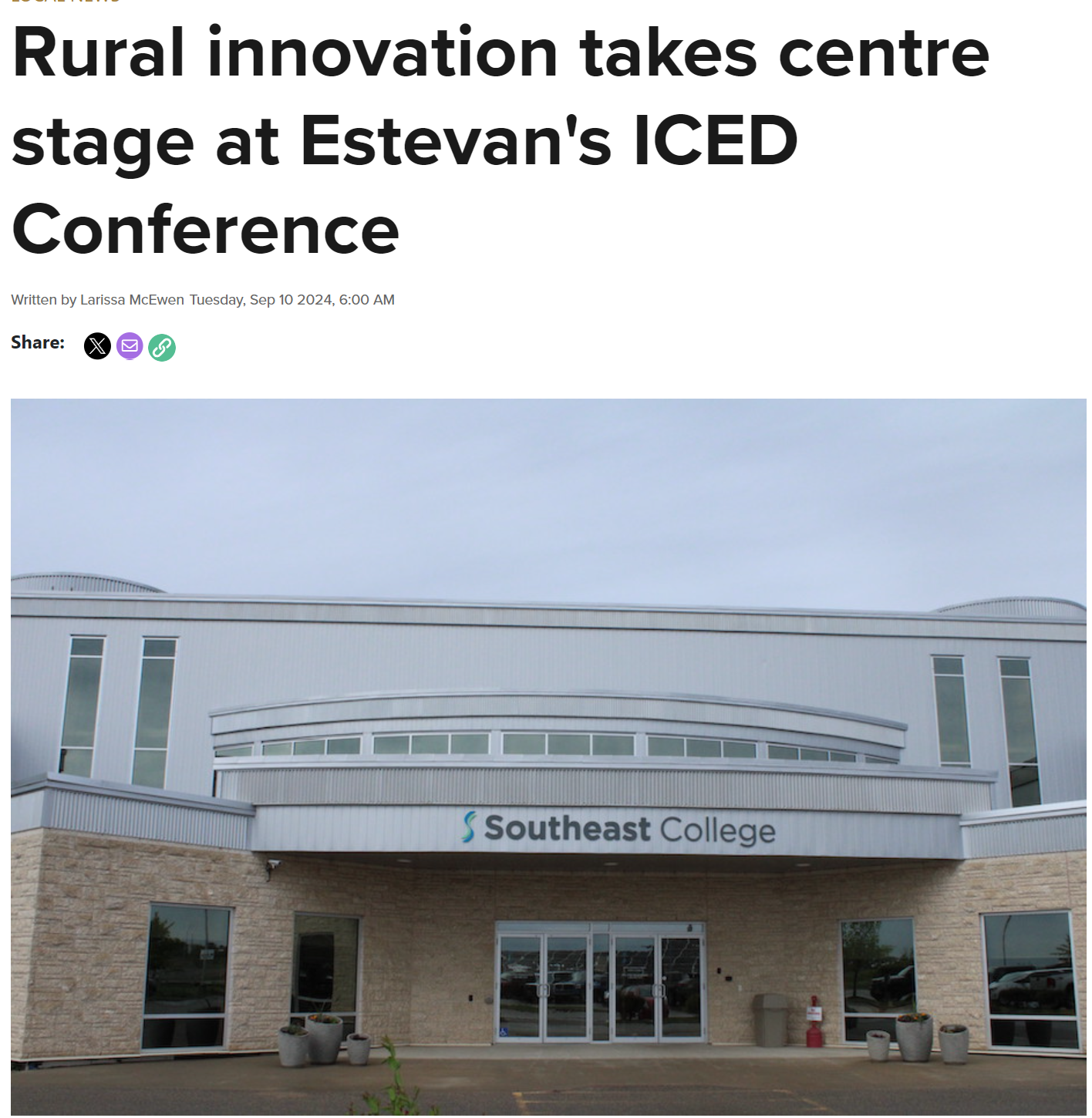 Featured image for “Rural innovation takes centre stage at Estevan’s ICED Conference”