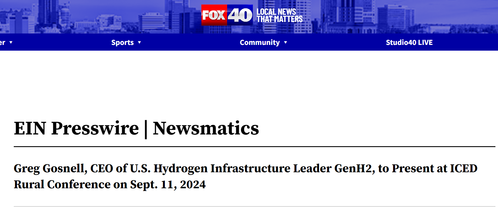 Featured image for “Greg Gosnell, CEO of U.S. Hydrogen Infrastructure Leader GenH2, to Present at ICED Rural Conference on Sept. 11, 2024”